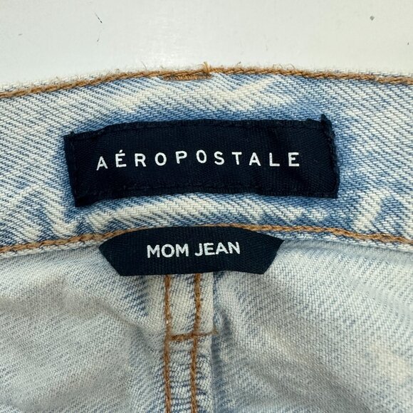 Aeropostale Mom Jean Distressed Women's size 2 Light Blue Denim Jeans - Picture 3 of 6